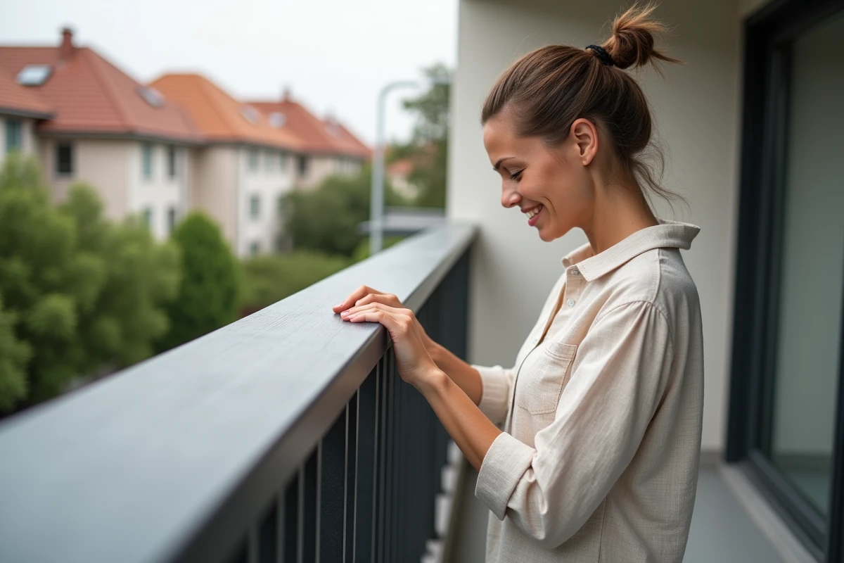Comparaison avant-apr&egrave;s r&eacute;novation d'une balustrade plastique ext&eacute;rieure d&eacute;color&eacute;e par le soleil avec un r&eacute;novateur plastique