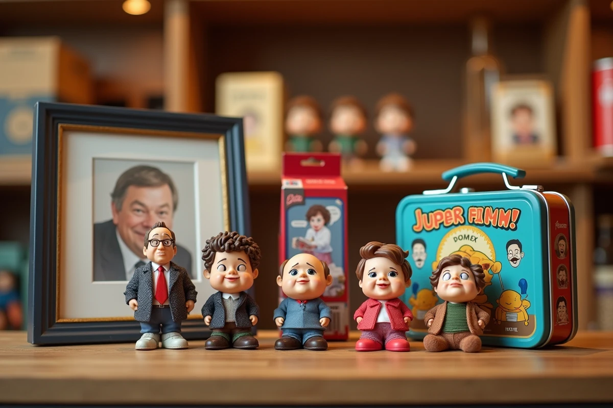 Étagère de cadeaux Mr. Bean avec figurines collector, chaussettes fantaisie et boîte à lunch rétro