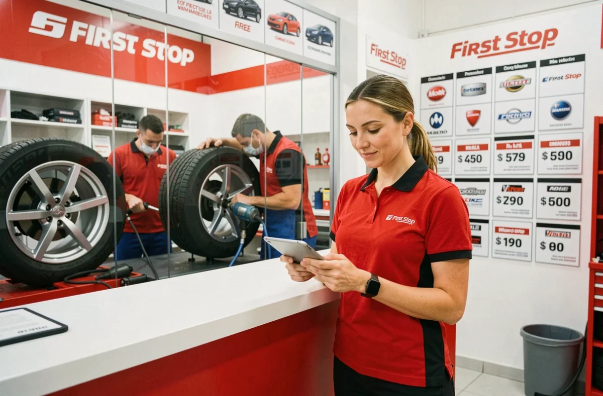 Conseillère de service au comptoir du First Stop Centre Auto Marseille