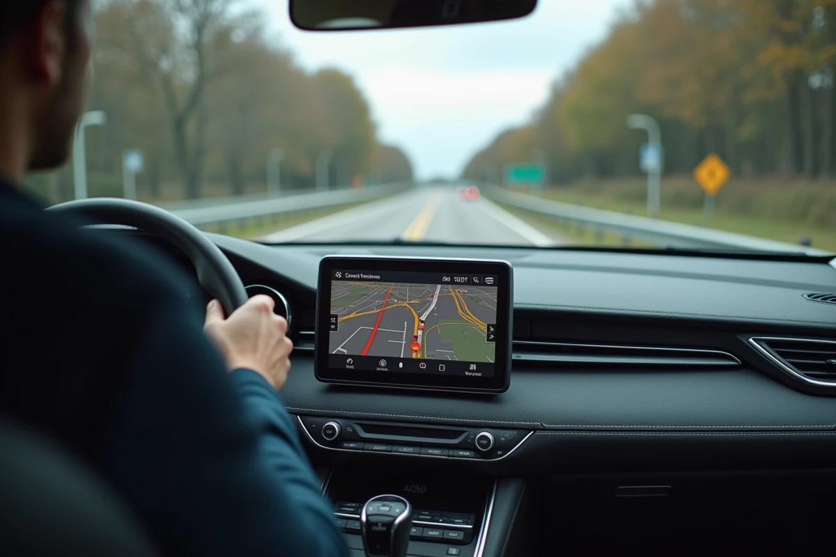 Écran GPS indiquant un itinéraire alternatif pour contourner les bouchons causés par un accident sur le périphérique de Toulouse