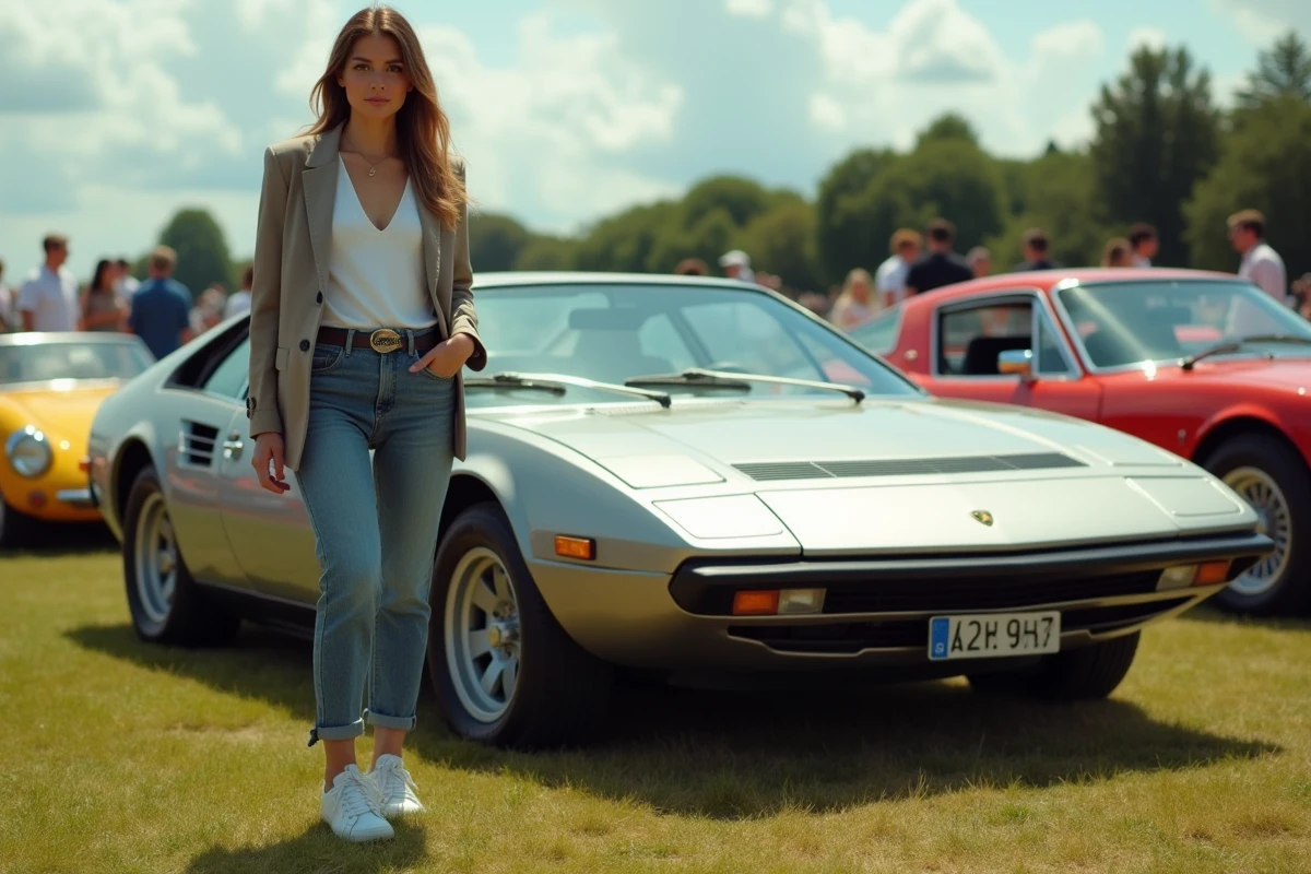 Jeune femme debout &agrave; c&ocirc;t&eacute; d