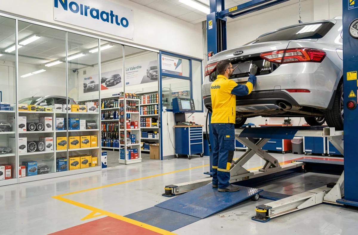 Technicien Norauto réalisant un diagnostic sur un véhicule à La Valentine Marseille